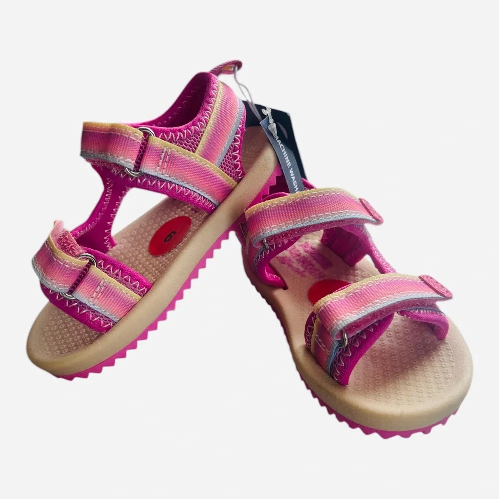 OshKosh B'Gosh Toddler Girl's Size 6 Horchata Hook and Loop Sandal Pink New Tags